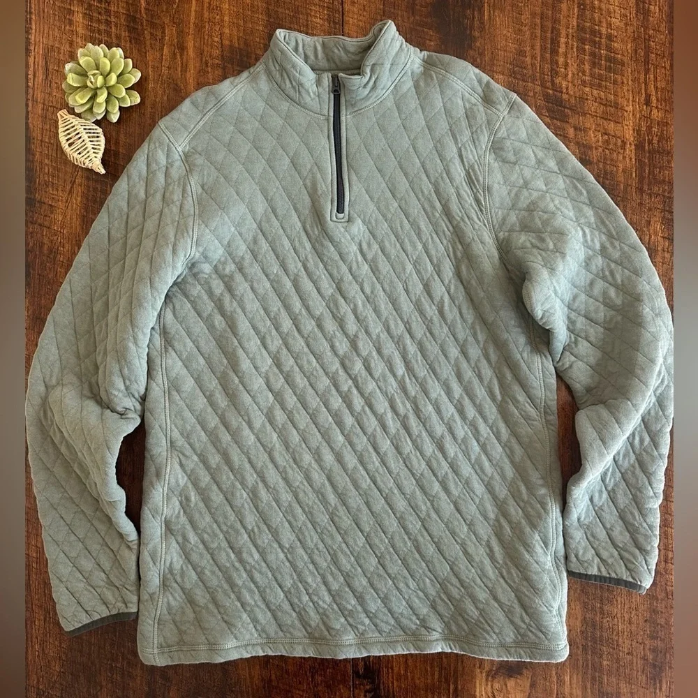 J. Crew | 100% Cotton Quilted Quarter Zip in Oregano